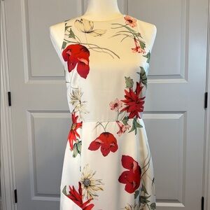 ANTONIO MELANI Asymmetrical Floral Dress - Red and White